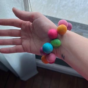 Vintage wooden colorful bobble bracelet